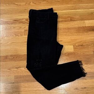 GAP Black Denim Jeggings with distressed knees and ankles